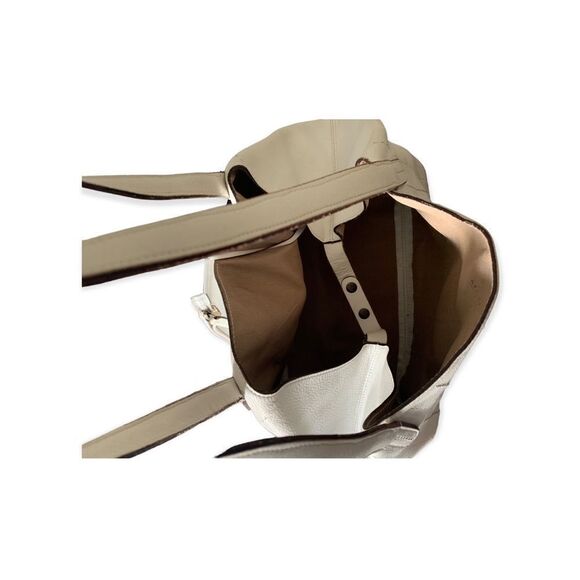 MaxMara Soft Leather Off-White Tote w Pouchette - Picture 5 of 7